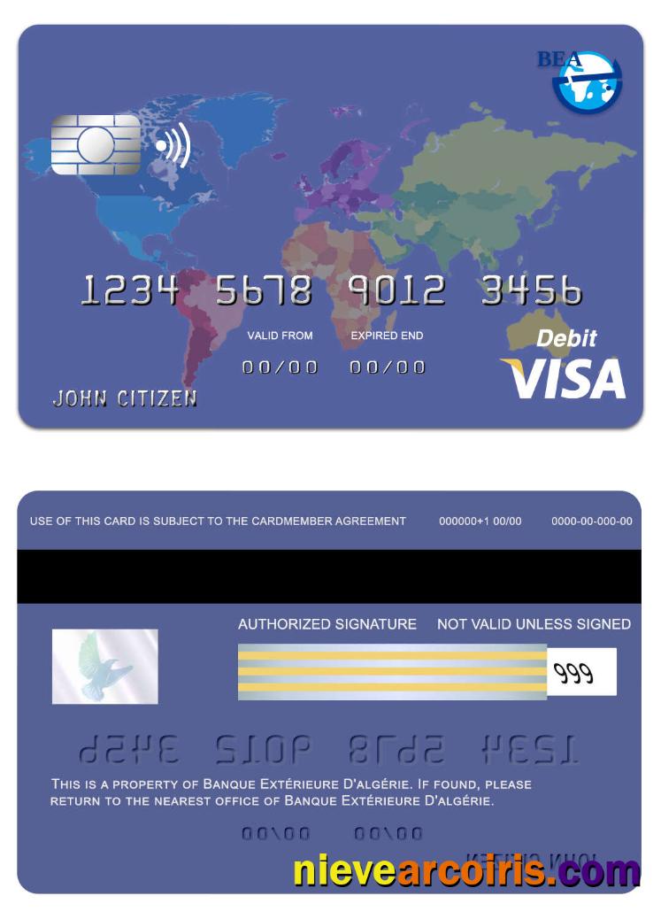 Algeria Exterieure bank visa card 